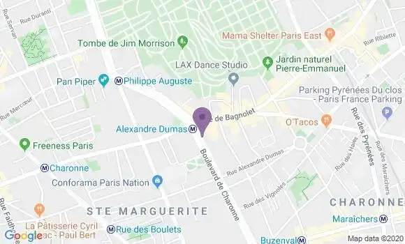 Localisation Société Générale Agence de Paris Alexandre Dumas