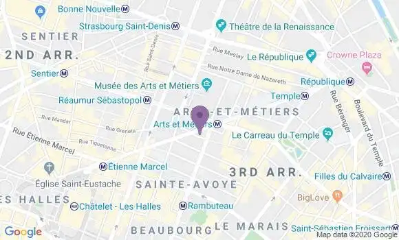 Localisation Société Générale Agence de Paris Arts et Métiers