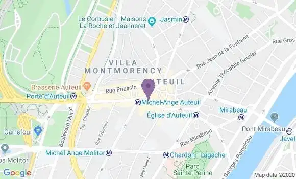 Localisation Société Générale Agence de Paris Auteuil