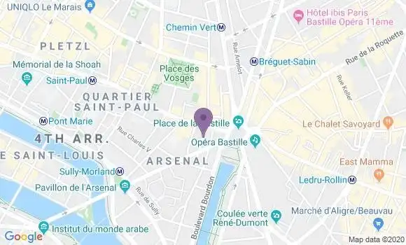 Localisation Société Générale Agence de Paris Bastille