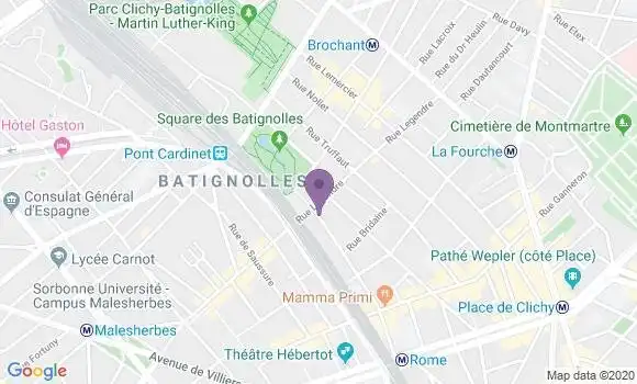Localisation Société Générale Agence de Paris Batignolles