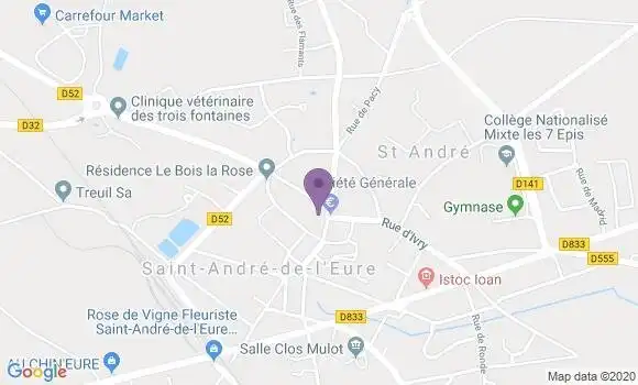 Localisation Société Générale Agence de Saint André de l