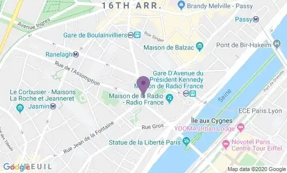 Localisation Société Générale Agence de Paris Boulainvilliers
