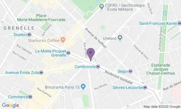 Localisation Société Générale Agence de Paris Cambronne