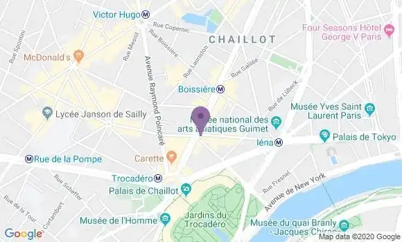 Localisation Société Générale Agence de Paris Chaillot