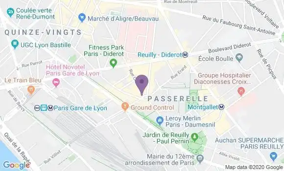 Localisation Société Générale Agence de Paris Chaligny
