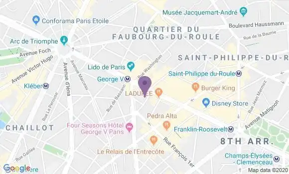 Localisation Société Générale Agence de Paris Champs Elysées
