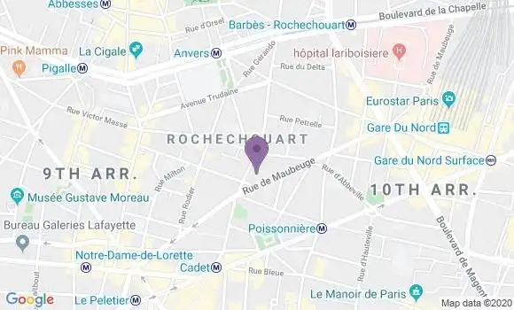 Localisation Société Générale Agence de Paris Condorcet