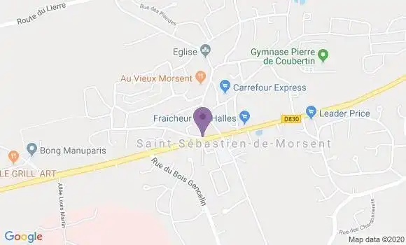 Localisation Société Générale Agence de Saint Sébastien de Morsent