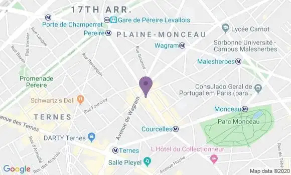 Localisation Société Générale Agence de Paris Courcelles