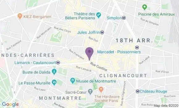 Localisation Société Générale Agence de Paris Custine