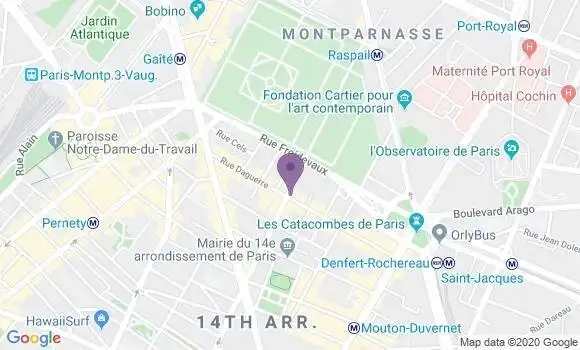 Localisation Société Générale Agence de Paris Daguerre