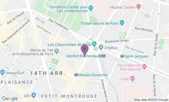 Localisation Société Générale Agence de Paris Denfert