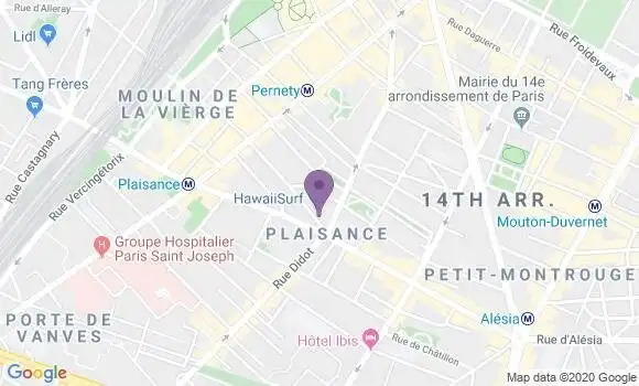 Localisation Société Générale Agence de Paris Gergovie