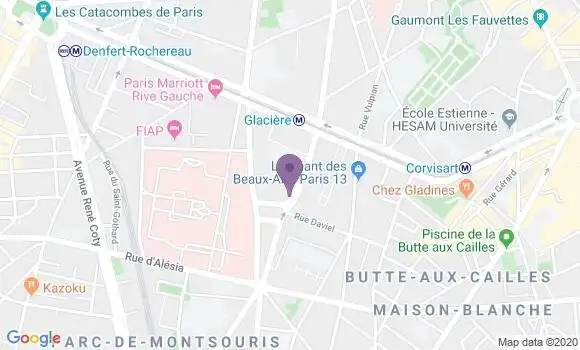 Localisation Société Générale Agence de Paris Glacière