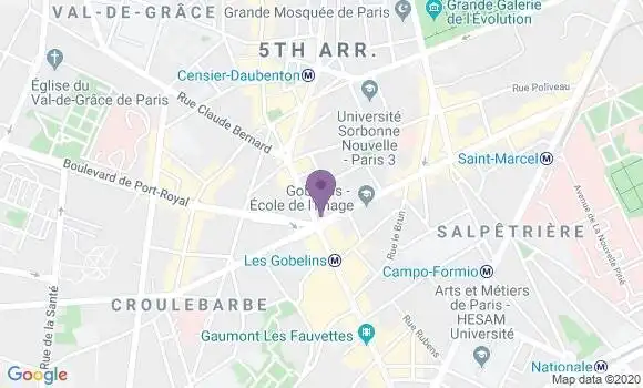 Localisation Société Générale Agence de Paris Gobelins