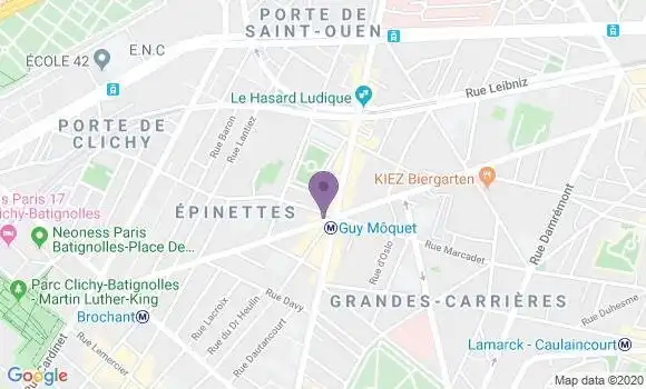 Localisation Société Générale Agence de Paris Guy Moquet