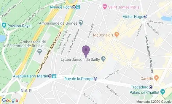Localisation Société Générale Agence de Paris Henri Martin