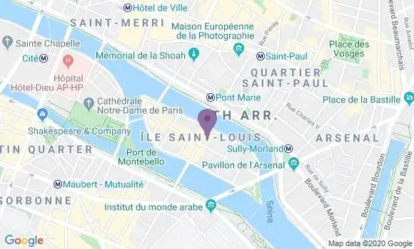 Localisation Société Générale Agence de Paris Ile Saint Louis