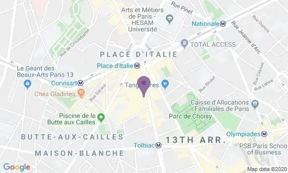 Localisation Société Générale Agence de Paris Italie