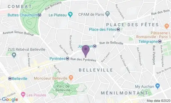 Localisation Société Générale Agence de Paris Jourdain