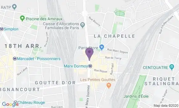 Localisation Société Générale Agence de Paris la Chapelle