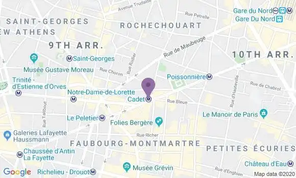 Localisation Société Générale Agence de Paris la Fayette