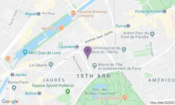 Localisation Société Générale Agence de Paris Laumière