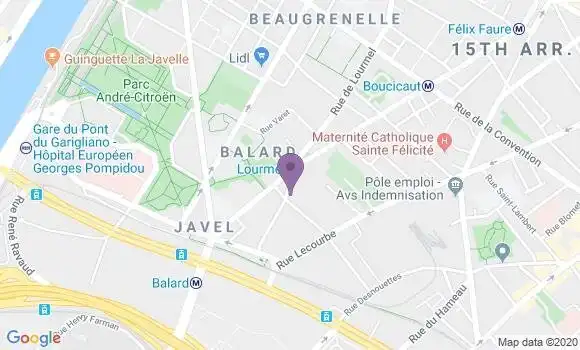 Localisation Société Générale Agence de Paris Lourmel
