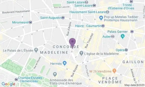 Localisation Société Générale Agence de Paris Madeleine