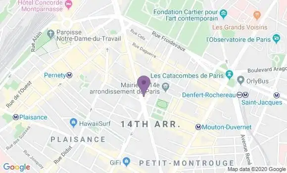 Localisation Société Générale Agence de Paris Mairie 14ème