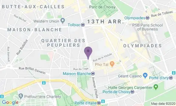 Localisation Société Générale Agence de Paris Maison Blanche