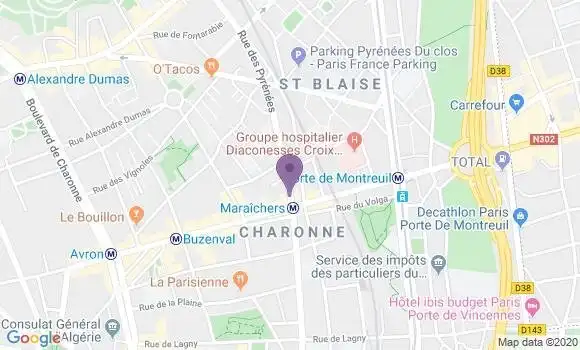 Localisation Société Générale Agence de Paris Maraichers