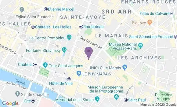 Localisation Société Générale Agence de Paris Marais