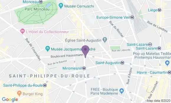 Localisation Société Générale Agence de Paris Messine
