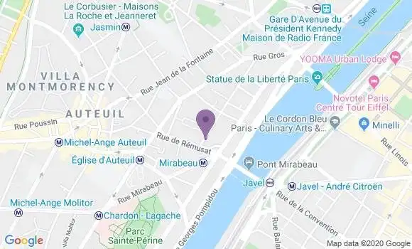 Localisation Société Générale Agence de Paris Mirabeau