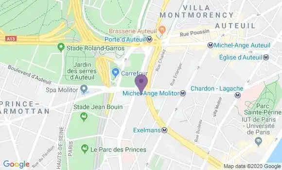 Localisation Société Générale Agence de Paris Molitor