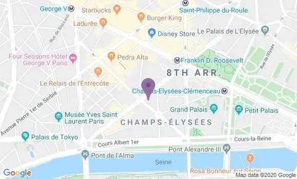 Localisation Société Générale Agence de Paris Montaigne