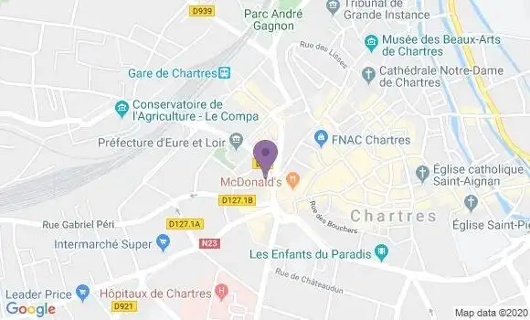 Localisation Société Générale Agence de Chartres les Epars