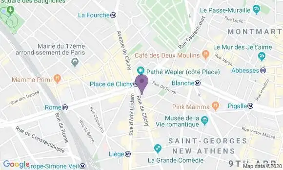 Localisation Société Générale Agence de Paris Montmartre