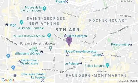 Localisation Société Générale Agence de Paris Notre Dame de Lorette