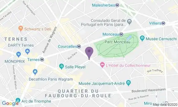 Localisation Société Générale Agence de Paris Parc Monceau
