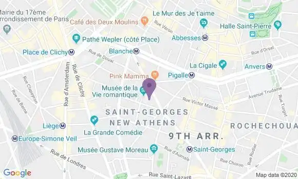 Localisation Société Générale Agence de Paris Pigalle