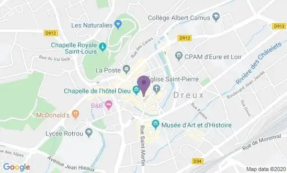 Localisation Société Générale Agence de Dreux