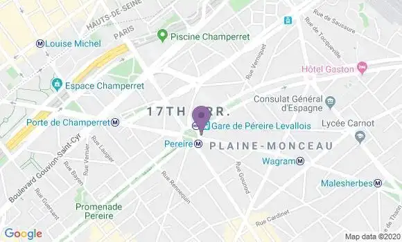 Localisation Société Générale Agence de Paris Place Pereire