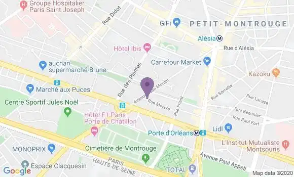 Localisation Société Générale Agence de Paris Porte de Châtillon