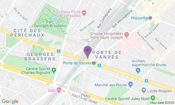 Localisation Société Générale Agence de Paris Porte de Vanves