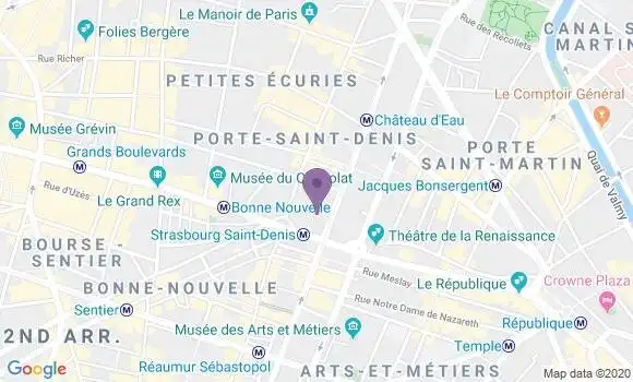 Localisation Société Générale Agence de Paris Porte Saint Martin