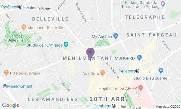 Localisation Société Générale Agence de Paris Pyrénées