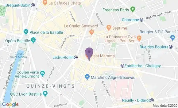 Localisation Société Générale Agence de Paris Quinze Vingts